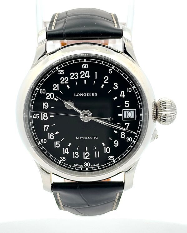 2022 Longines Heritage 48MM Black Dial Leather Strap (L2.751.4.53.4)