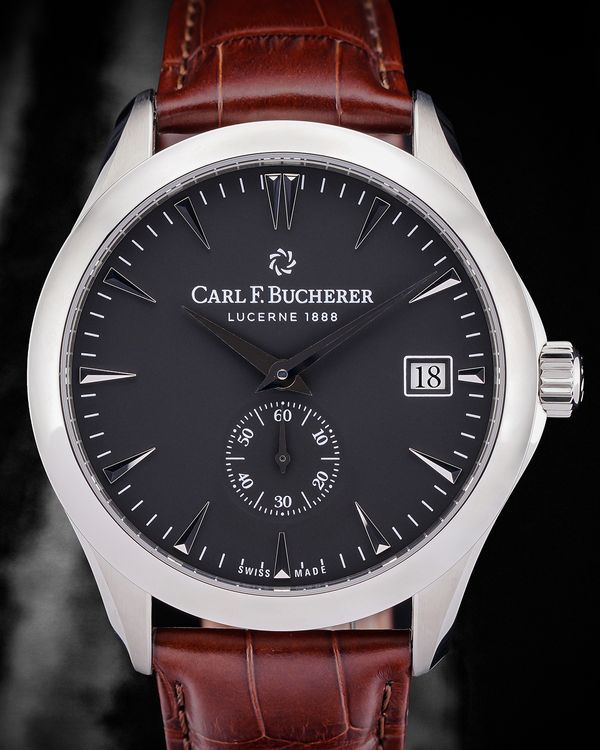 Carl F. Bucherer Manero 43MM Black Dial Leather Strap (00.10921.08.33.01)