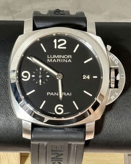 2015 Panerai Luminor Marina 1950 3 Days 44MM Black Dial Rubber Strap (PAM00312)