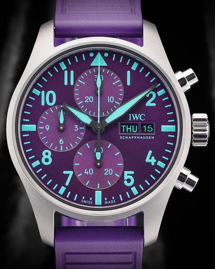 2026 IWC Schaffhausen Pilot 41MM Purple Dial Rubber Strap (IW388121)