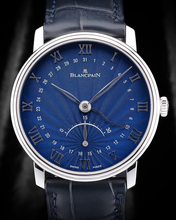 2022 Blancpain Villeret Ultraplate 40MM Blue Dial Leather Strap (6653Q-1529-55B)