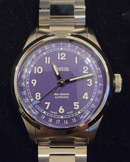 Oris Big Crown Pointer Date 40MM Purple Dial Steel Bracelet (01 754 7798 4068)