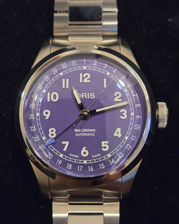 Oris Big Crown Pointer Date 40MM Purple Dial Steel Bracelet (01 754 7798 4068)