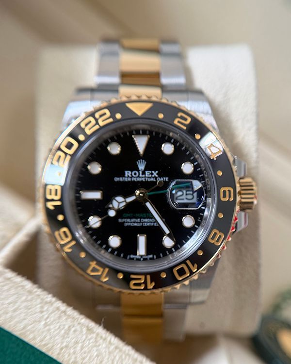 2015 Rolex GMT-Master II 40MM Black Dial Two-Tone Oyster Bracelet (116713LN)