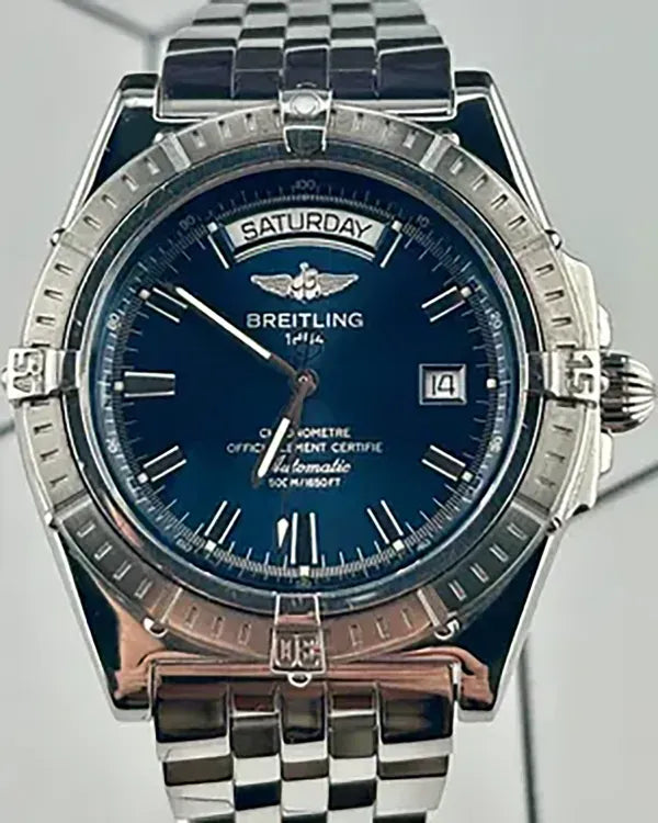 Breitling Headwind Day Date 43MM Black Dial Steel Bracelet (A45355)