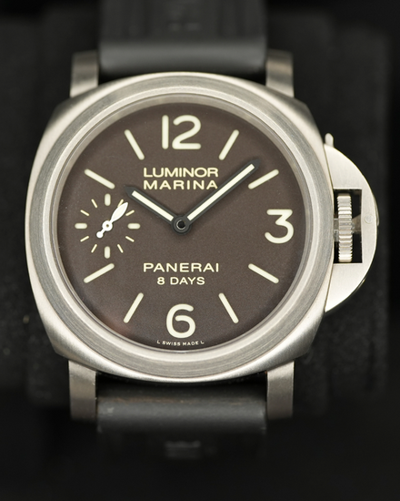 2014 Panerai Luminor Marina 8 Days 44MM Brown "Tobacco" Dial Rubber Strap (PAM00564)