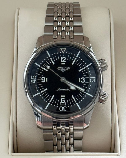 No Reserve - 2026 Longines Legend Diver 39MM Black Dial Steel Bracelet (L3.764.4.50.7)