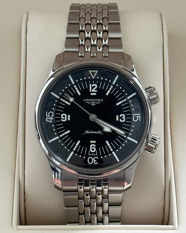 No Reserve - 2026 Longines Legend Diver 39MM Black Dial Steel Bracelet (L3.764.4.50.7)