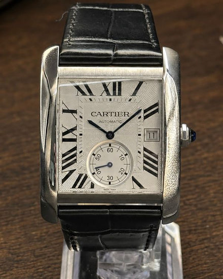 No Reserve - 2019 Cartier Tank MC 34 x 44 MM Silver Dial Leather Strap (W5330003)