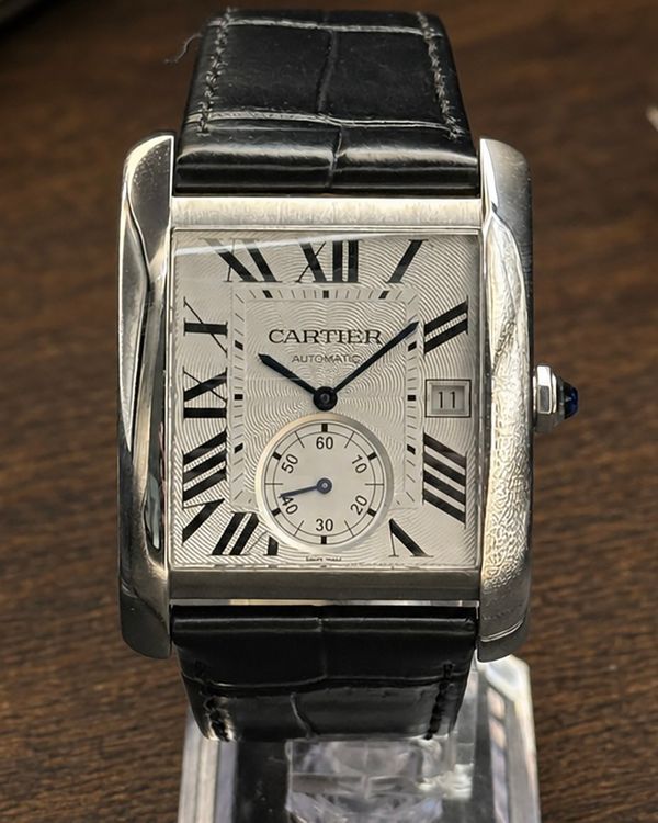 No Reserve - 2019 Cartier Tank MC 34.3MM Silver Dial Leather Strap (W5330003)