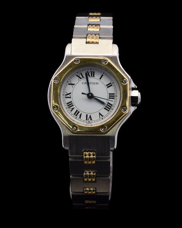 Cartier Santos Octagon 25MM White Dial Two-Tone Bracelet (0907)