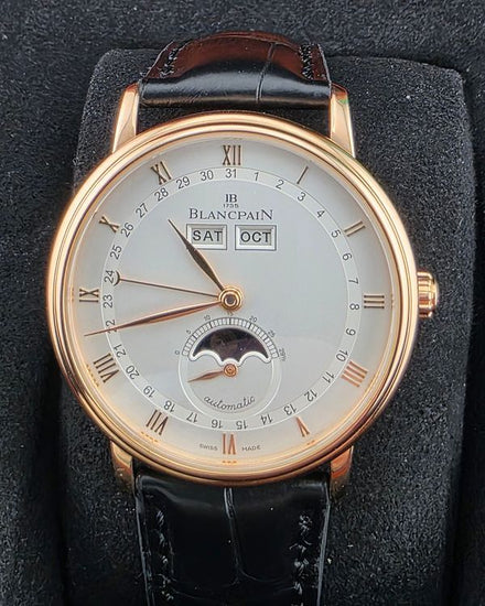 2023 Blancpain Villeret Moonphase 38MM White Dial Leather Strap (6263-3642A-55)