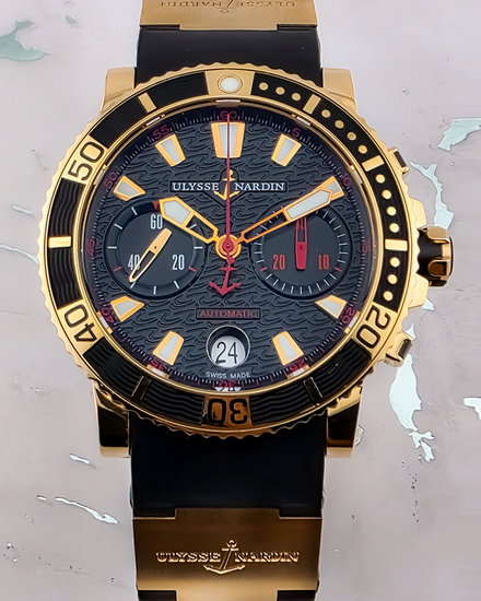 Ulysse Nardin Marine Diver Chronograph 42.7MM Black Dial Rubber Strap (8006-102-3A/926)