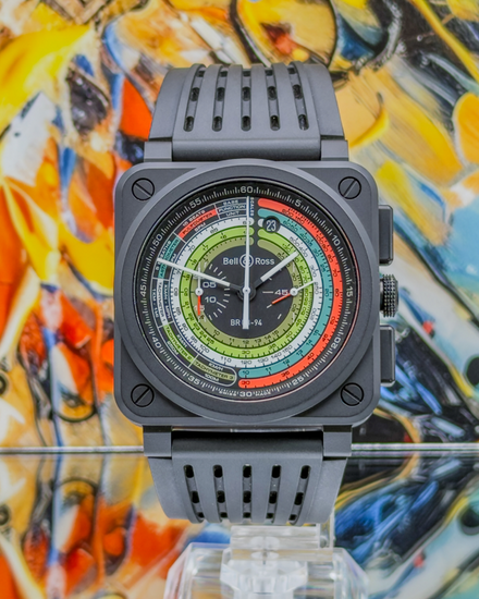 2022 Bell & Ross BR 03 - 94 Multimeter Chronograph L.E. 42MM Black "Multiscale" Dial Rubber Strap (BR0394-SW-CE/SRB)