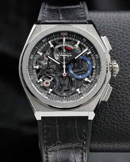 2018 Zenith Defy El Primero 21 44MM Skeleton Dial Leather Strap (95.9000.9004/78.R582)