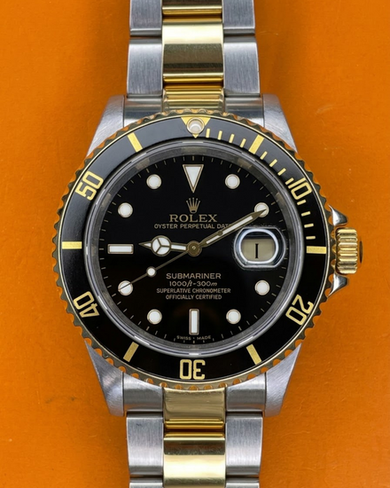 2008 Rolex Submariner Date 40MM Black Dial Two-Tone Oyster Bracelet (16613)