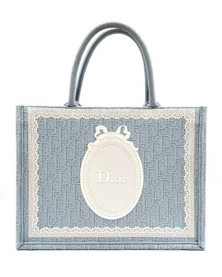 2026 Dior Bag Blue Canvas Dior Logo Textile Strap Silver-Tone Hardware (Bag)