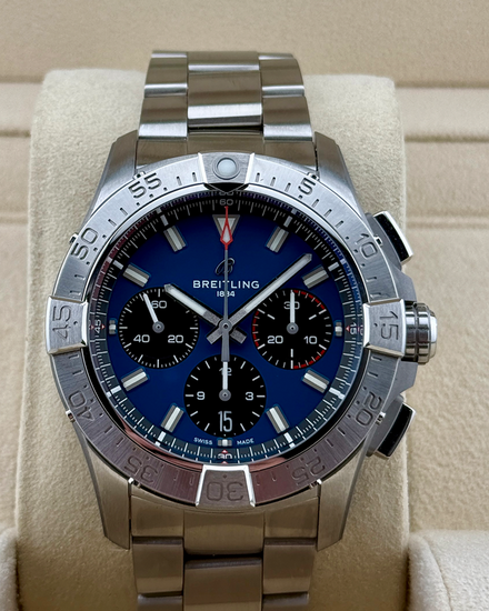 No Reserve - Breitling Avenger B01 Chronograph 42MM Blue Dial Steel Bracelet (AB0146101C1A1)