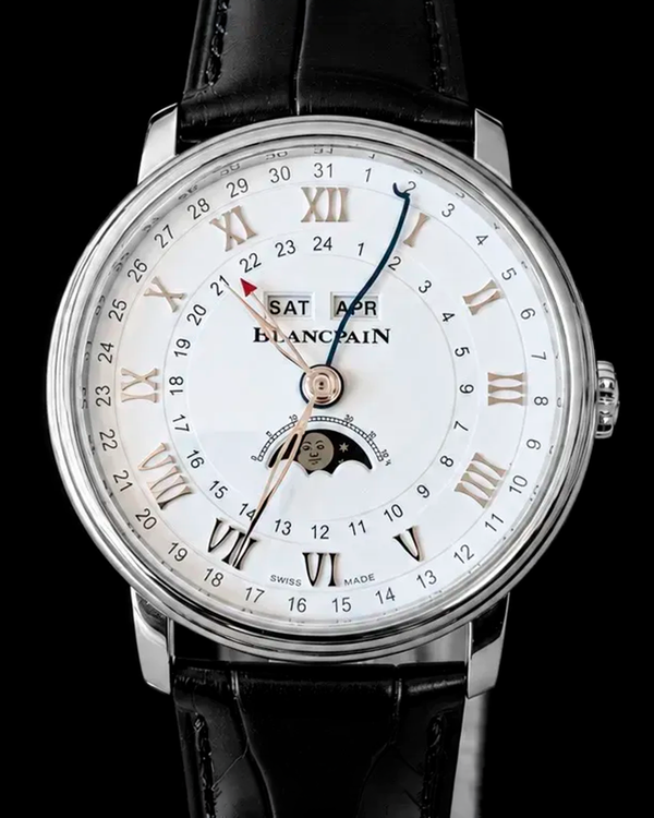 2021 Blancpain Villeret 40MM White Dial Leather Strap (6676-1127-55B)