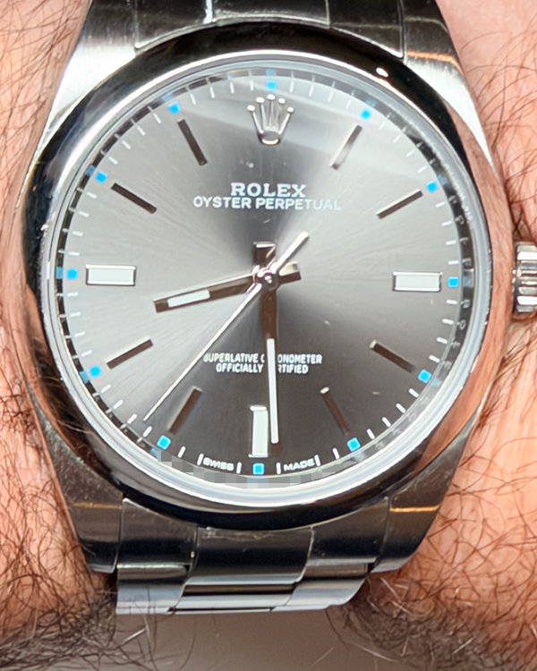 2018 Rolex Oyster Perpetual 39MM Silver Dial Oyster Bracelet (114300)