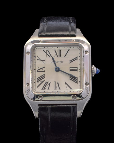 2023 Cartier Santos Dumont 38MM Quartz Silver Dial Leather Strap (WSSA0023)