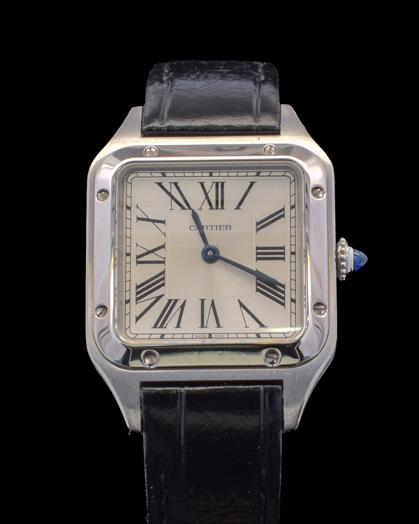 2023 Cartier Santos Dumont 38MM Quartz Silver Dial Leather Strap (WSSA0023)