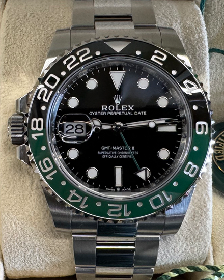 2023 Rolex GMT-Master II “Sprite” 40MM Black Dial Oyster Bracelet (126720VTNR)