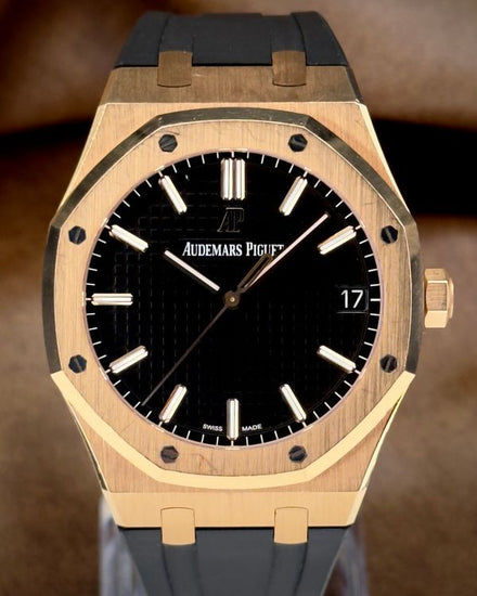 2022 Audemars Piguet Royal Oak 41MM Black Dial Rubber Strap (15500OR.OO.D002CR.01)