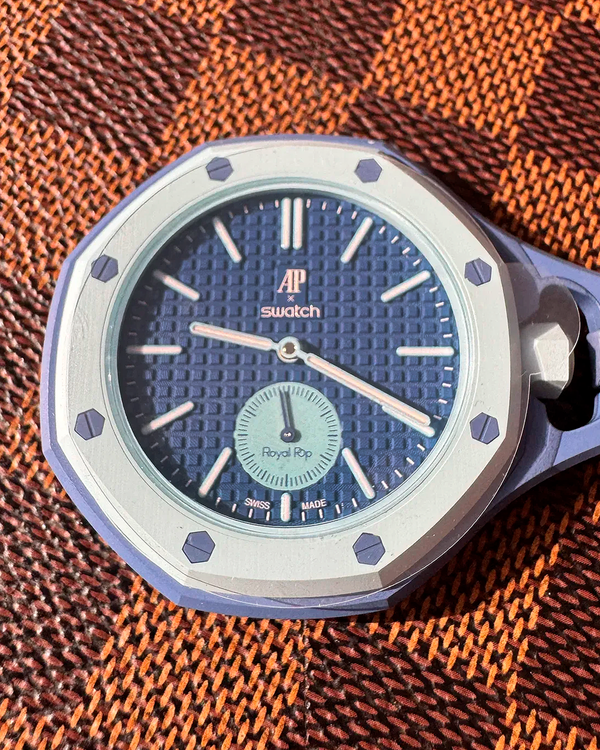 2026 Audemars Piguet Royal Pop x Swatch "Lan Ba" 40MM Blue Dial Leather Strap (SSX03L100N)