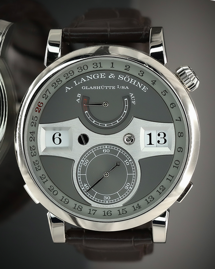 2022 A. Lange & Söhne Zeitwerk Date 44.2MM Grey Dial Leather Strap (148.038)