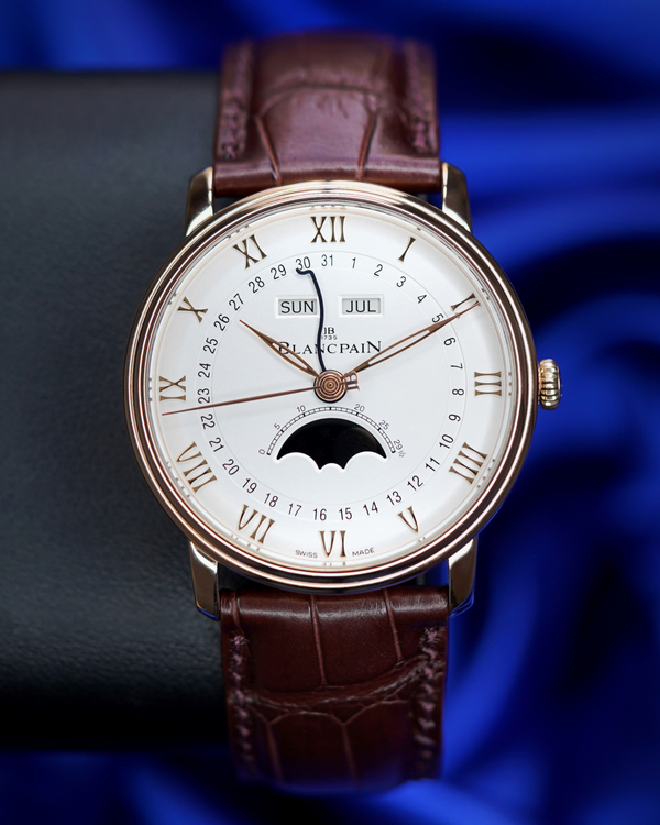 2022 Blancpain Villeret Quantième Complet 40MM Opaline Dial Leather Strap (6654-3642-55B)