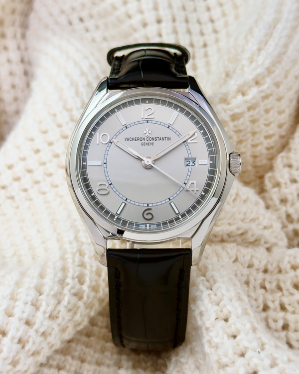 No Reserve - 2021 Vacheron Constantin Fiftysix 40MM Silver Dial Leather Strap (4600E/000A-B442)