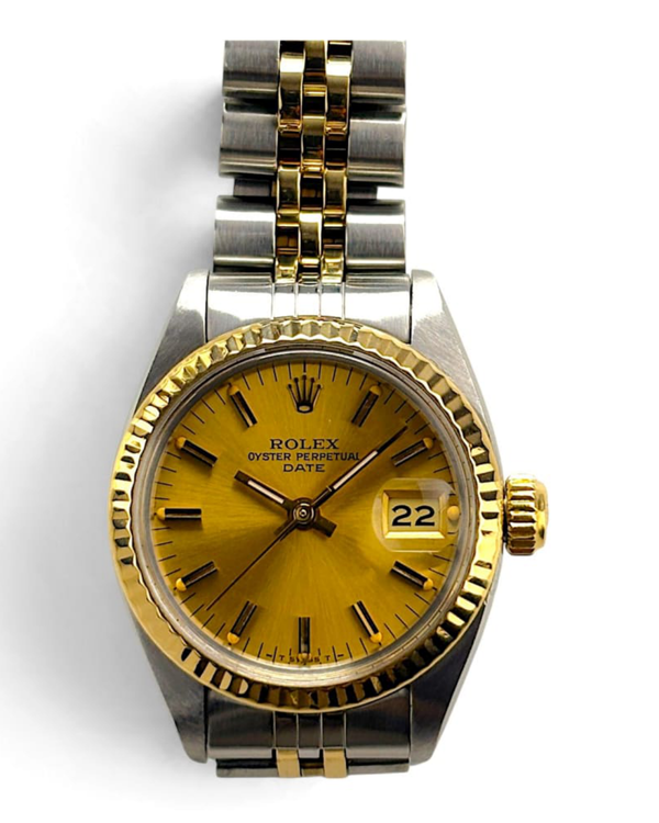 Rolex Oyster Perpetual Lady Date 26MM Champagne Dial Two-Tone Jubilee Bracelet (6917)