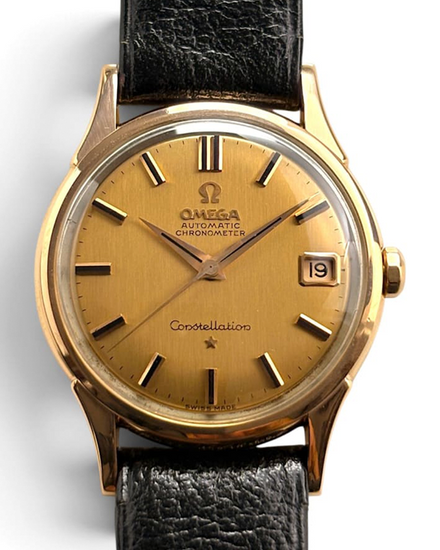 Omega Constellation 35MM Champagne Dial Leather Strap (14393/94 SC3)