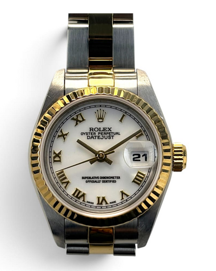 1997 Rolex Lady-Datejust 26MM White Dial Two-Tone Oyster Bracelet (69173)
