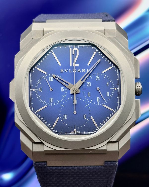 2026 Bvlgari Octo Finissimo Chronograph GMT "Yoshida" L. E. 42MM Blue Dial Textile Strap (103889)