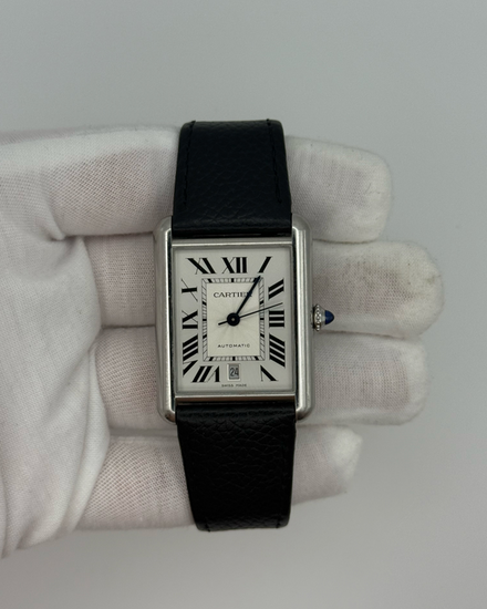 2021 Cartier Tank Must XL 31MM Silver Dial Leather Strap (WSTA0040)