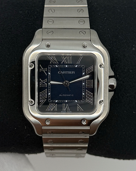 2025 Cartier Santos de Cartier 35MM Blue Dial Steel Bracelet (WSSA0063)
