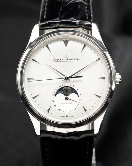 No Reserve - 2017 Jaeger-LeCoultre Master Ultra Thin Moon 39MM Silver Dial Leather Strap (Q1368420)