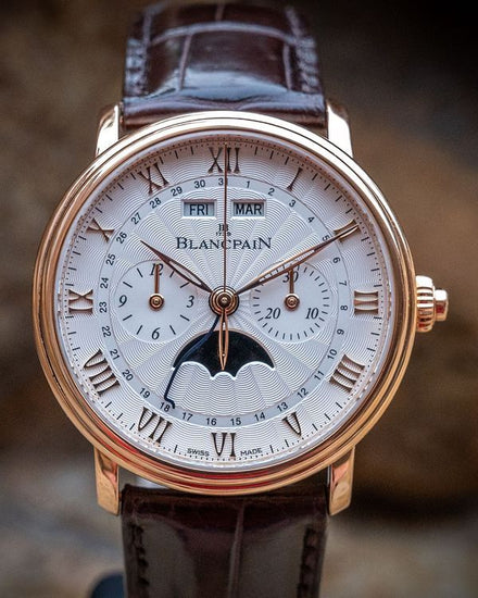 2023 Blancpain Villeret Chronographe Monopoussoir 40.3MM White Dial Leather Strap (6685-3642-55B)