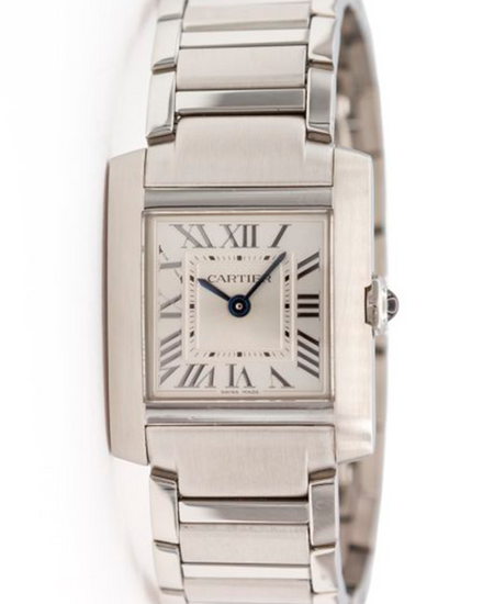 Cartier Tank Française Ladies 25.7 x 21.2MM Quartz Silver Dial Steel Bracelet (WSTA0129)