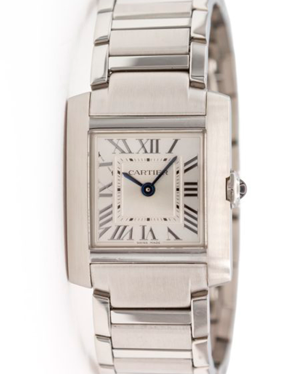 Cartier Tank Française Ladies 25.7 x 21.2MM Quartz Silver Dial Steel Bracelet (WSTA0129)