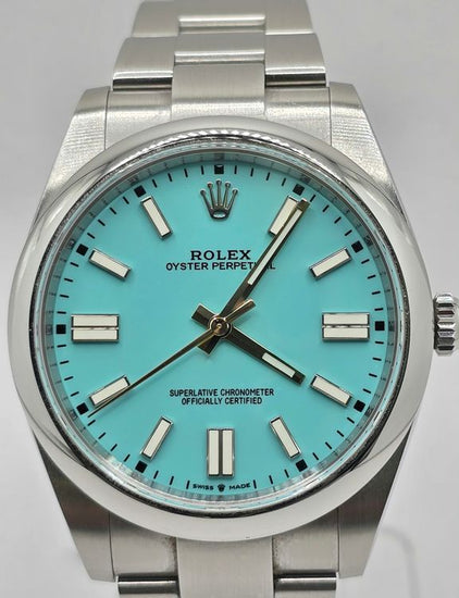 2022 Rolex Oyster Perpetual 41MM Aftermarket Turquoise Dial Oyster Bracelet (124300)