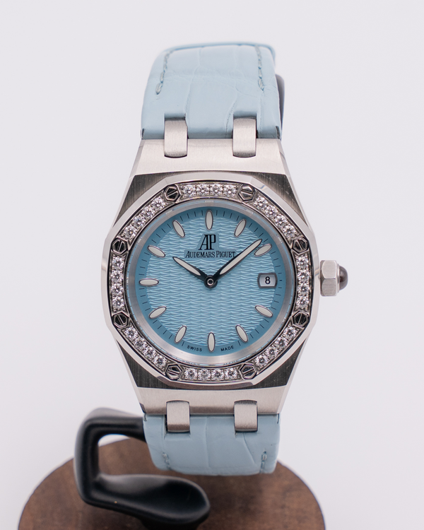 Audemars Piguet Royal Oak 33MM Quartz Blue Dial Leather Strap (67601ST.ZZ.D302CR.01)