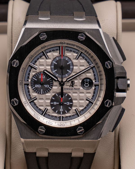 2014 Audemars Piguet Royal Oak Offshore Chronograph 44MM Silver Dial Rubber Strap (26400SO.OO.A002CA.01)