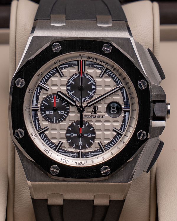 2014 Audemars Piguet Royal Oak Offshore Chronograph 44MM Cream White Dial Rubber Strap (26400SO.OO.A002CA.01)