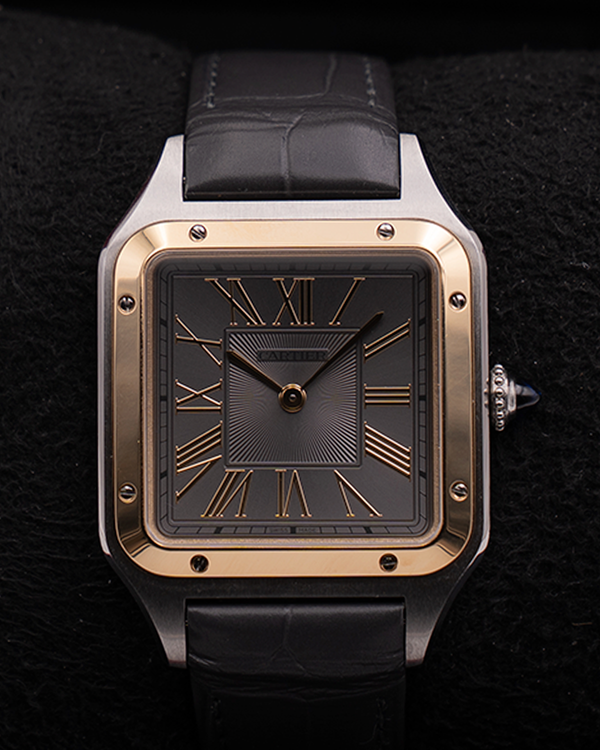 2026 Cartier Santos Dumont 43.5MM Grey Dial Leather Strap (W2SA0036)