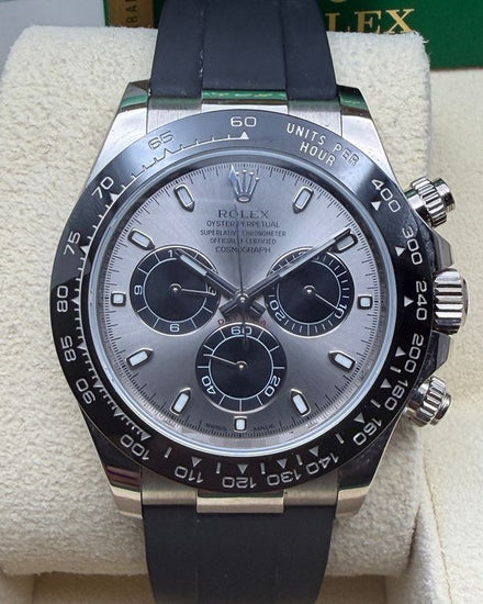 2019 Rolex Cosmograph Daytona "Ghost" 40MM Silver Dial Oysterflex Strap (116519LN)