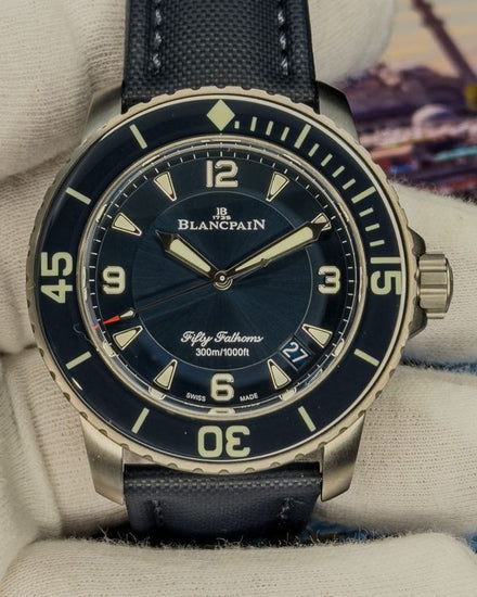 2021 Blancpain Fifty Fathoms 45MM Blue Dial Textile Strap (5015-12B40-052A)