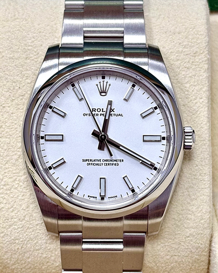 2020 Rolex Oyster Perpetual 34MM White Dial Oyster Bracelet (114200)